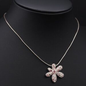Authentic Swarovski Crystal Flower Necklace with Snake Chain